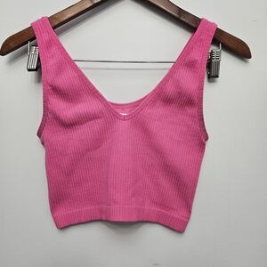 Forever 21 Hot Pink Ribbed Crop Top - Size US M/L